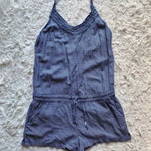 Blue floral/patterned romper